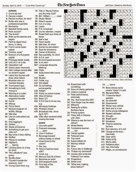 april 25 2024 nyt crossword answers|new york times april 25 2024.